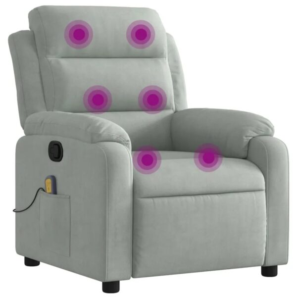 vidaXL Massagesessel Hellgrau Samt vidaXL Massagesessel Hellgrau Samt