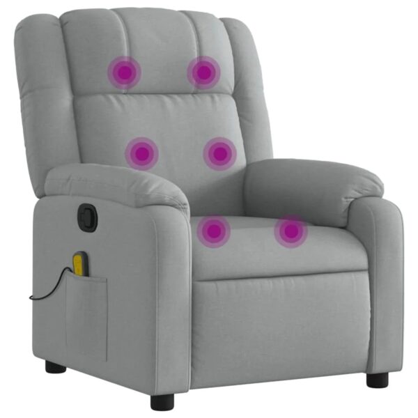 vidaXL Massagesessel Hellgrau Stoff Modell 9