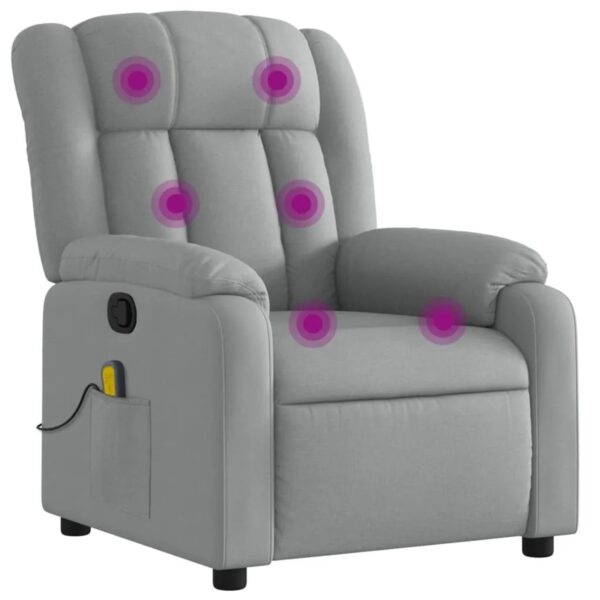 vidaXL Massagesessel Hellgrau Stoff Modell 12