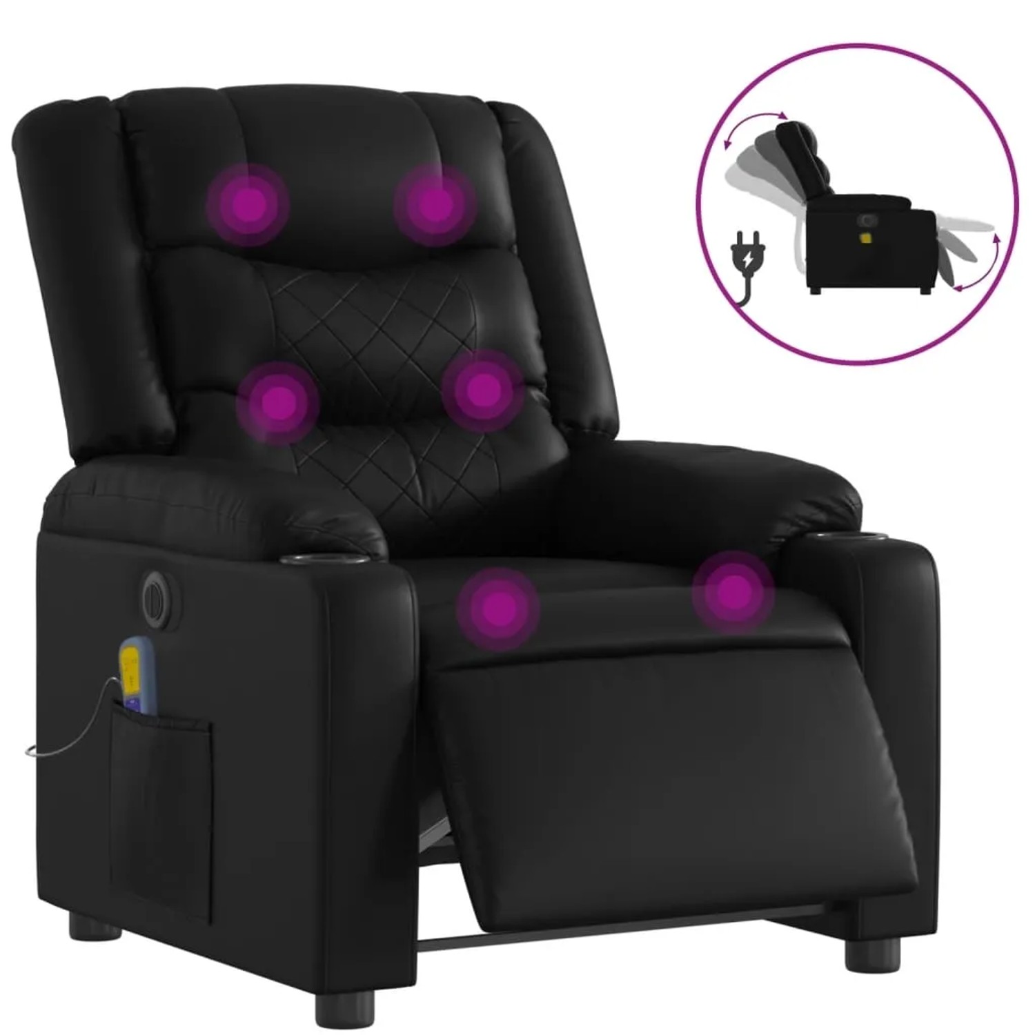 vidaXL Massagesessel Elektrisch Schwarz Kunstleder Modell 13
