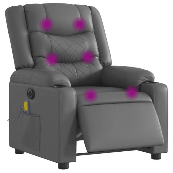 vidaXL Massagesessel Elektrisch Grau Kunstleder Modell 11