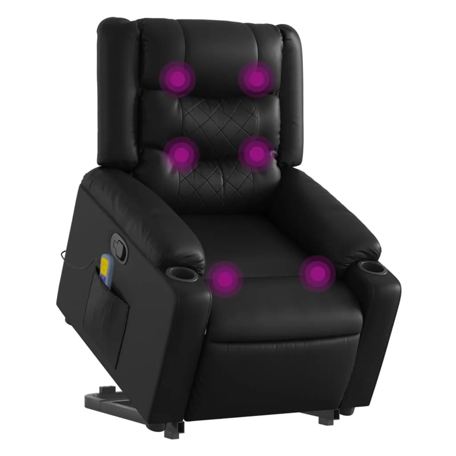 vidaXL Massagesessel mit Aufstehhilfe Schwarz Kunstleder Modell 13