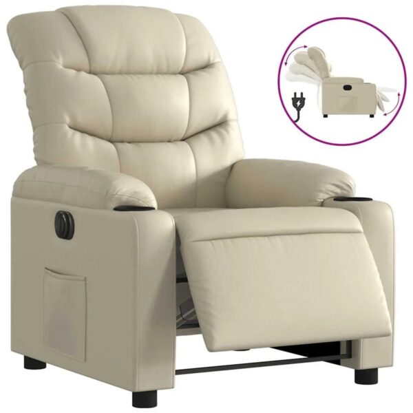 vidaXL Relaxsessel Elektrisch Creme Kunstleder 3206586