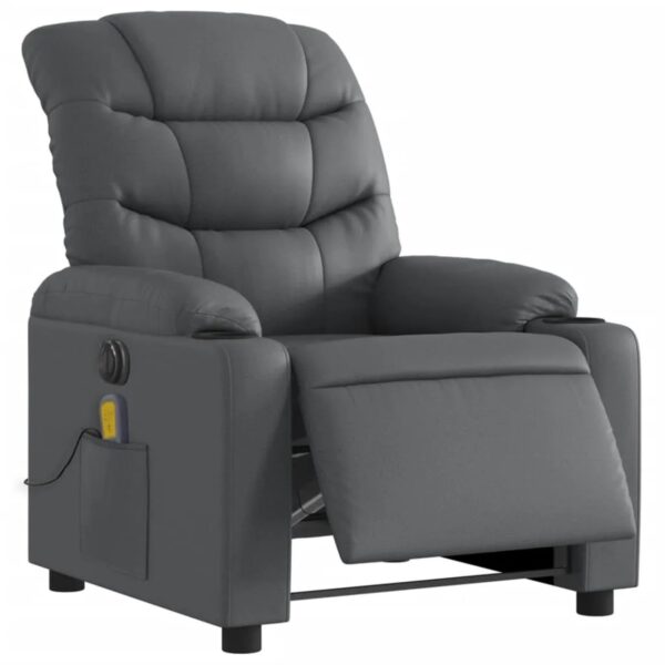 vidaXL Massagesessel Elektrisch Grau Kunstleder Modell 9