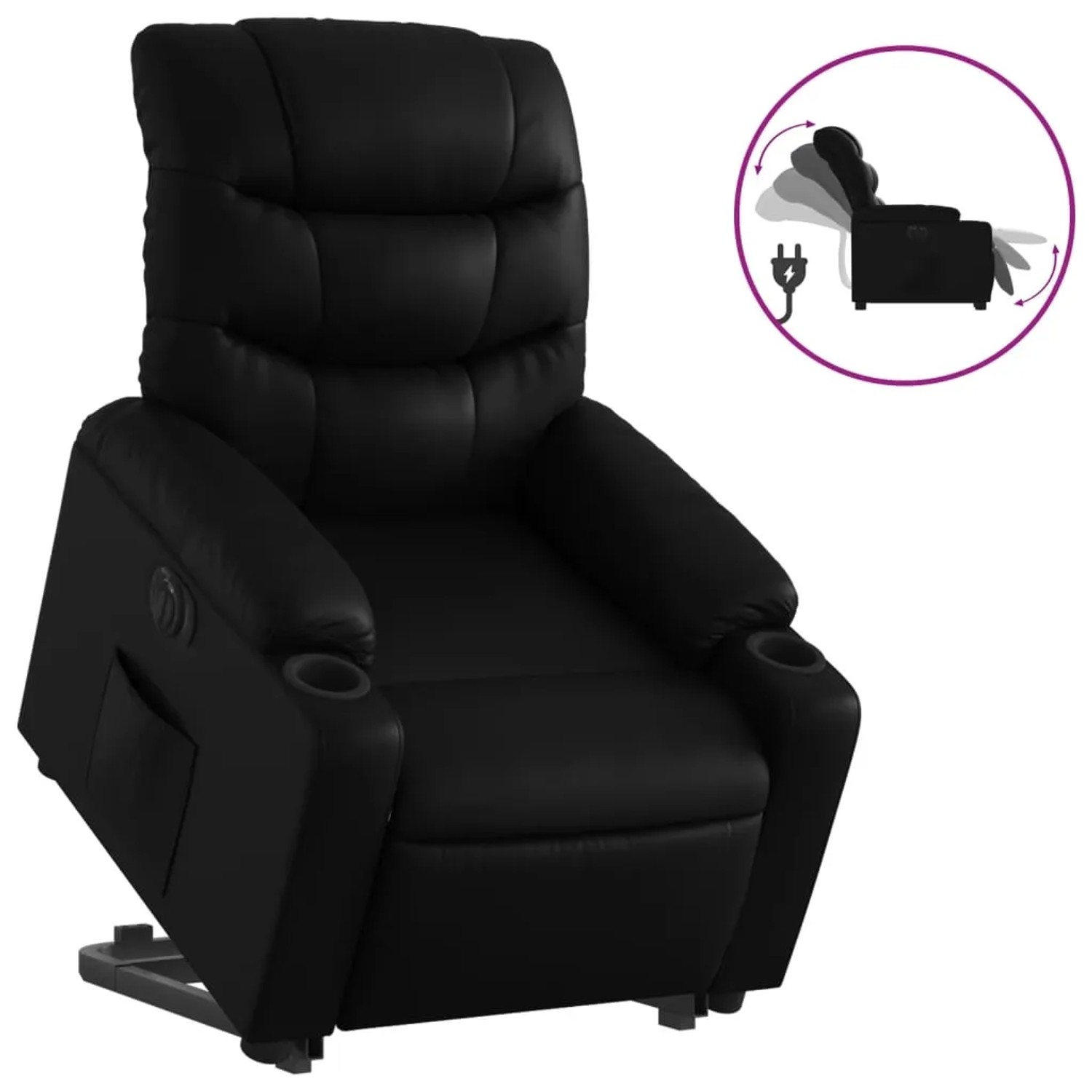 vidaXL Relaxsessel mit Aufstehhilfe Elektrisch Schwarz Kunstleder Modell 3