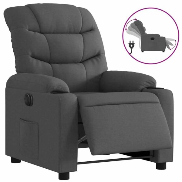 vidaXL Relaxsessel Elektrisch Dunkelgrau Stoff 3206628