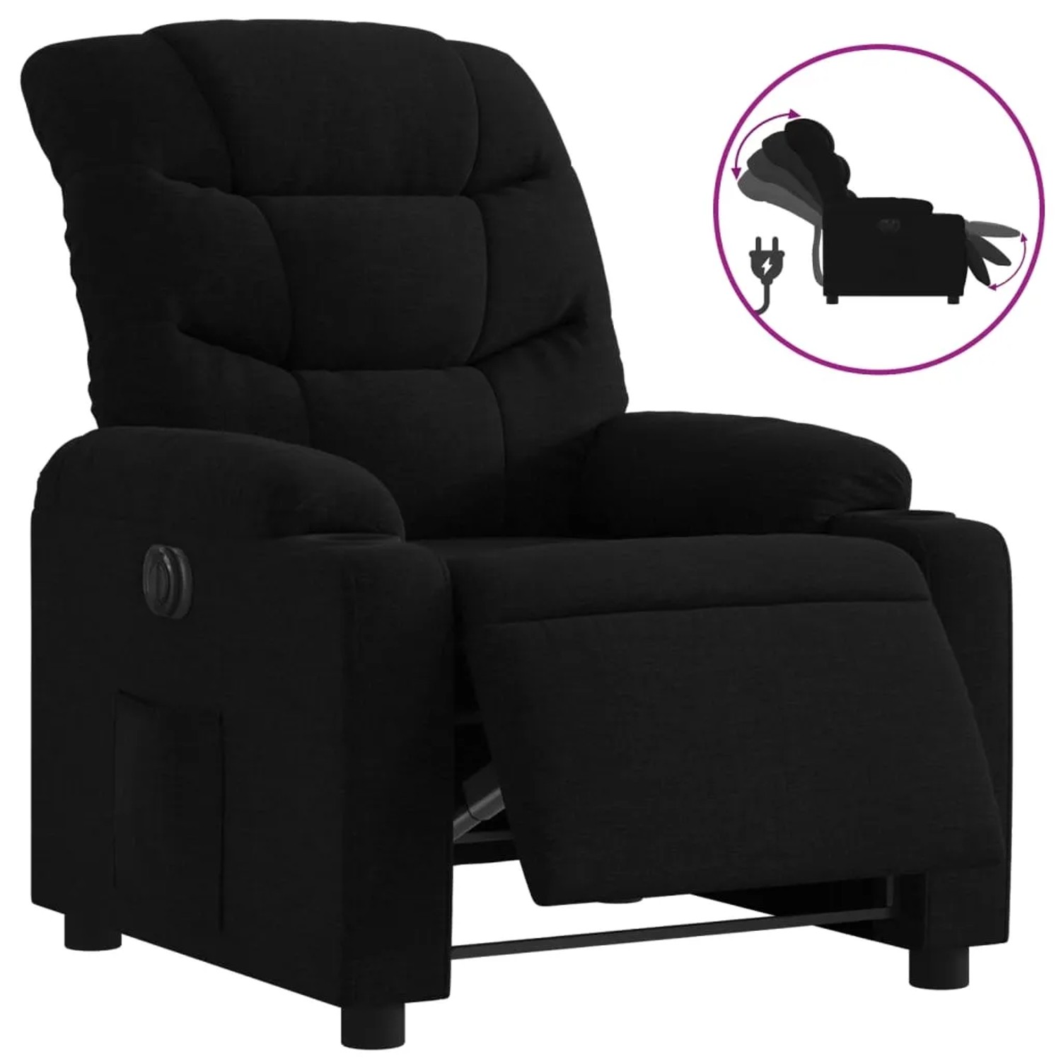 vidaXL Relaxsessel Elektrisch Schwarz Stoff 3206629