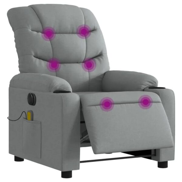 vidaXL Massagesessel Elektrisch Hellgrau Samt Modell 12