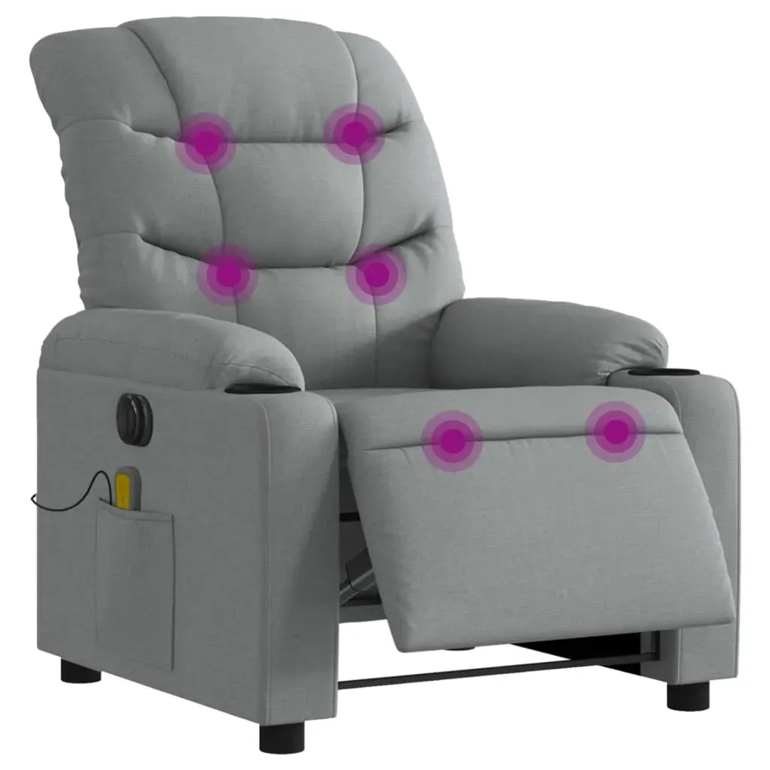 vidaXL Massagesessel Elektrisch Hellgrau Samt Modell 12