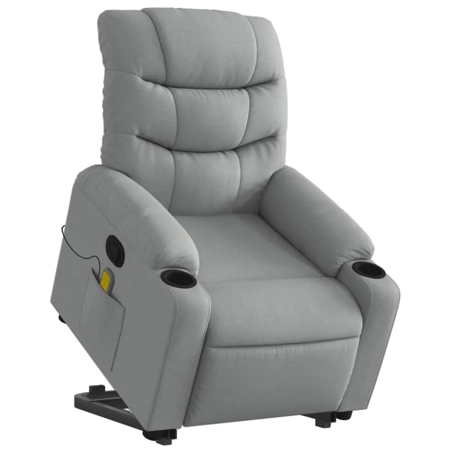 vidaXL Massagesessel mit Aufstehhilfe Hellgrau Samt Modell 14