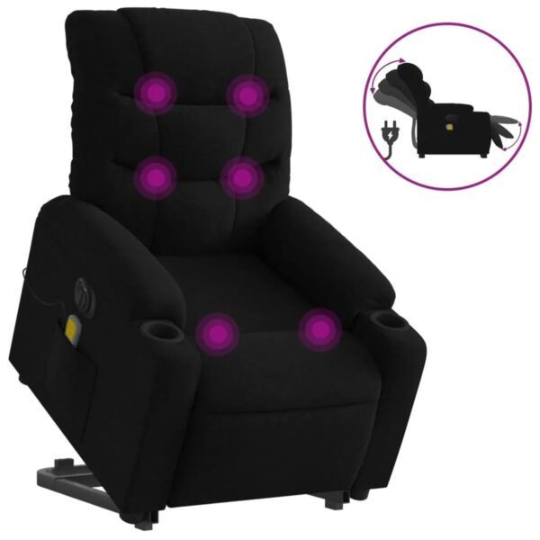 vidaXL Elektrischer Massagesessel mit Aufstehhilfe Schwarz Stoff Modell 2