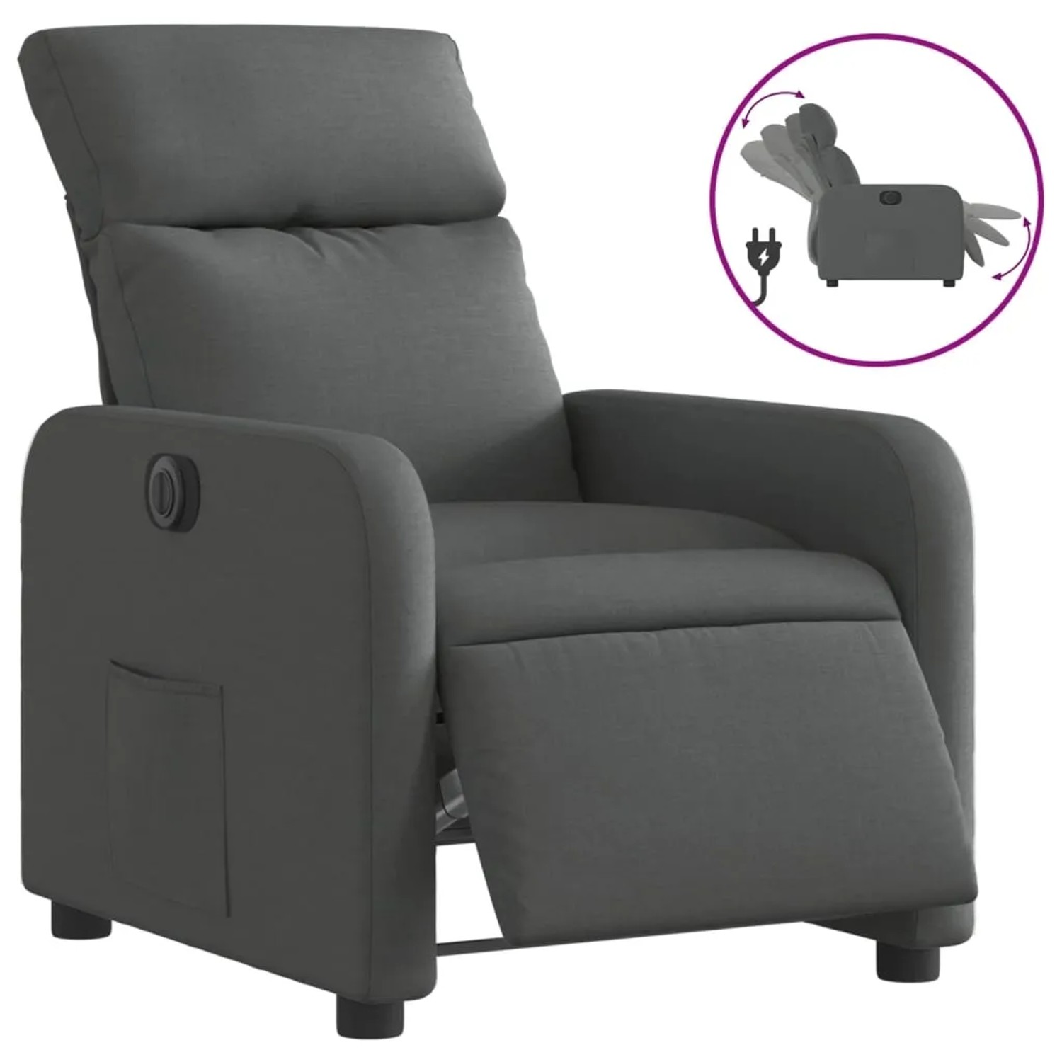 vidaXL Relaxsessel Elektrisch Dunkelgrau Stoff Modell 39