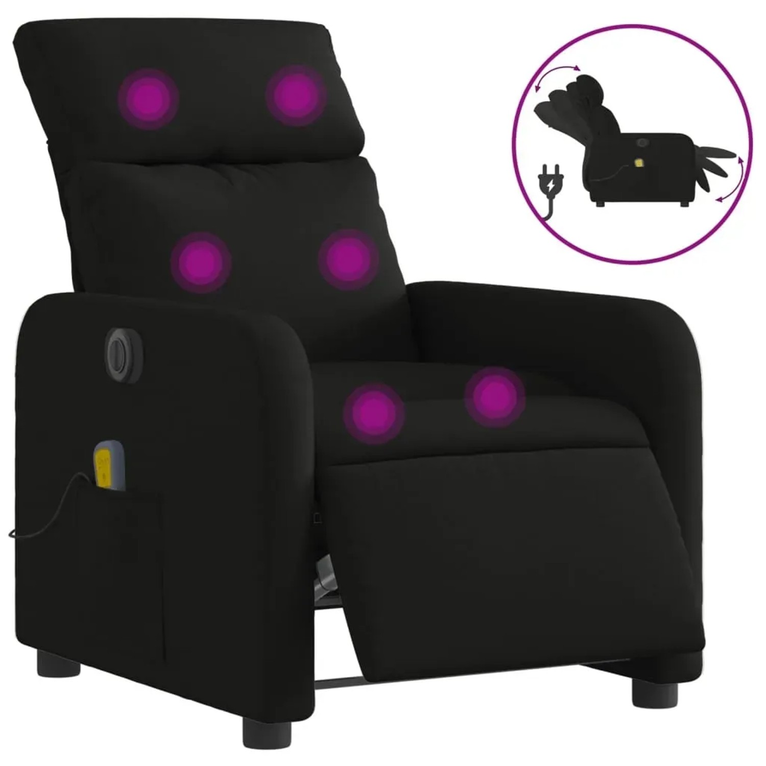 vidaXL Massagesessel Elektrisch Schwarz Samt Modell 16