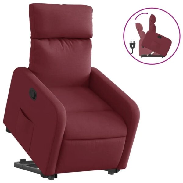 vidaXL Relaxsessel mit Aufstehhilfe Weißrot Stoff Modell 20 vidaXL Relaxsessel mit Aufstehhilfe Weißrot Stoff Modell 20