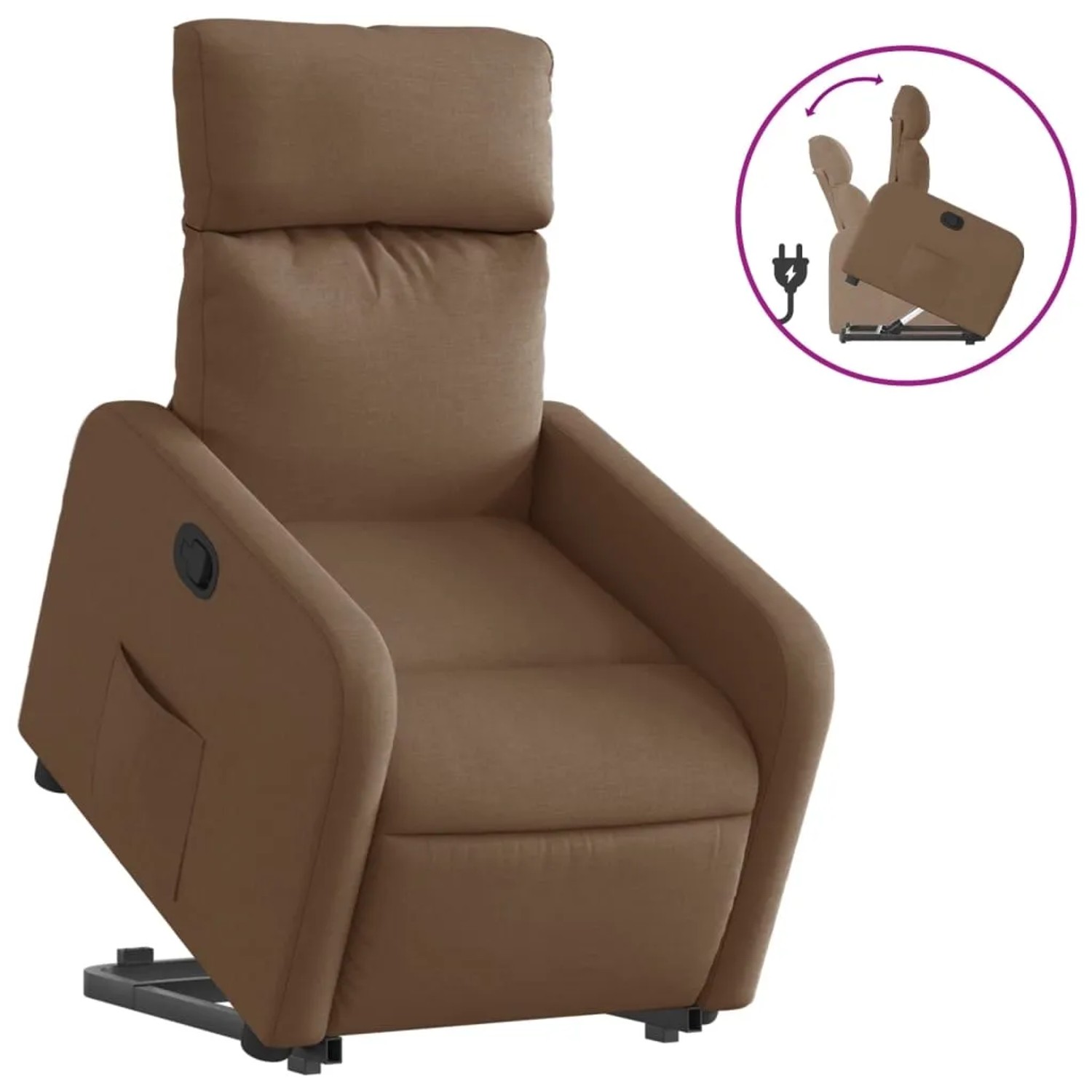 vidaXL Relaxsessel mit Aufstehhilfe Braun Stoff Modell 19