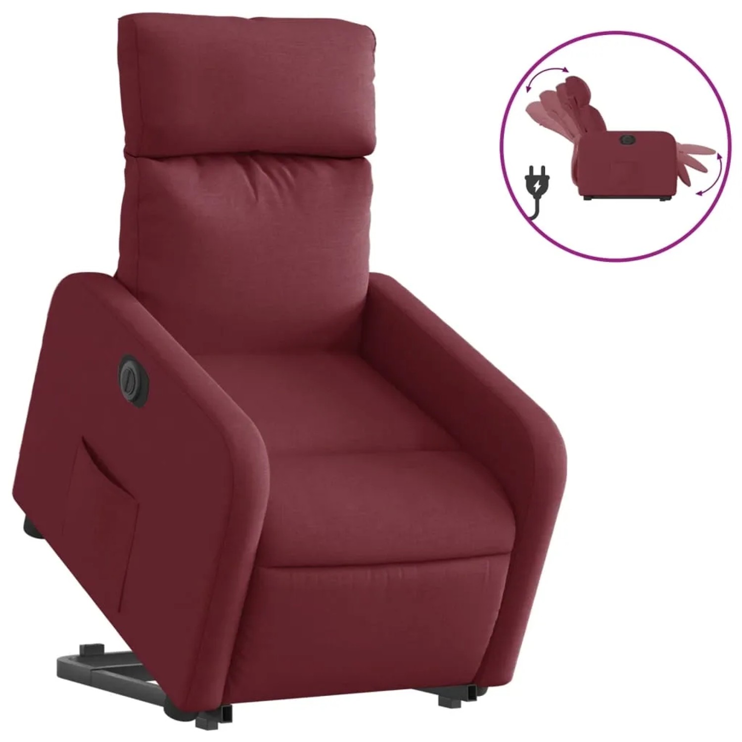 vidaXL Relaxsessel mit Aufstehhilfe Elektrisch Weißrot Stoff Modell 11