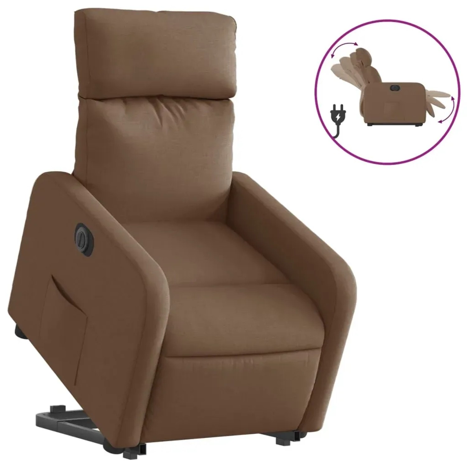 vidaXL Relaxsessel mit Aufstehhilfe Elektrisch Braun Stoff Modell 13