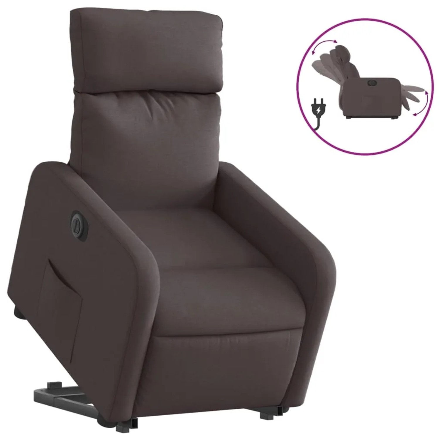 vidaXL Relaxsessel mit Aufstehhilfe Elektrisch Dunkelbraun Stoff Modell 11
