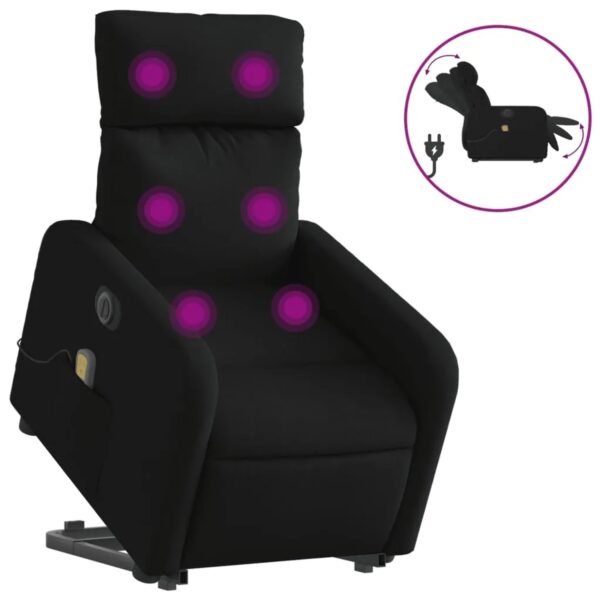 vidaXL Elektrischer Massagesessel mit Aufstehhilfe Schwarz Stoff Modell 15 vidaXL Elektrischer Massagesessel mit Aufstehhilfe Schwarz Stoff Modell 15