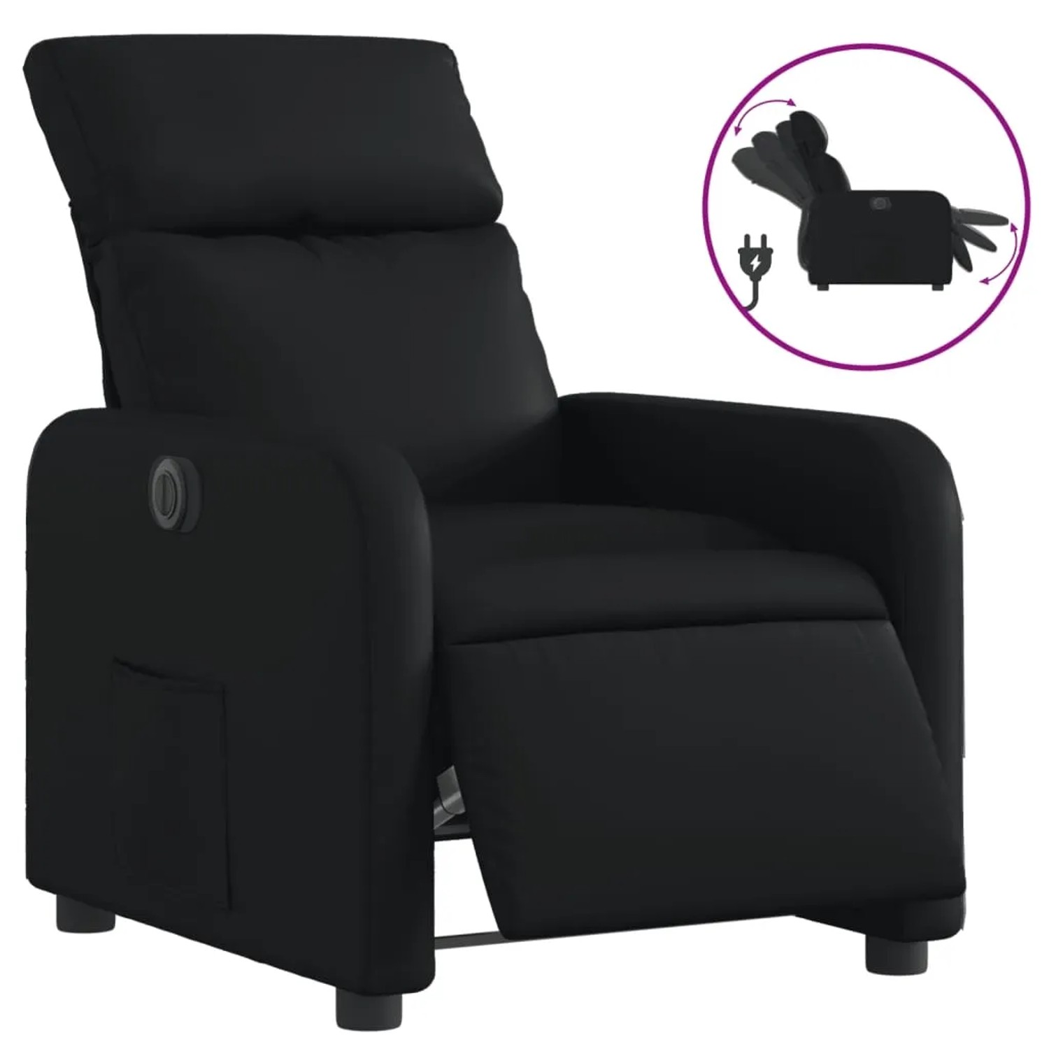 vidaXL Relaxsessel Elektrisch Schwarz Kunstleder 3206735