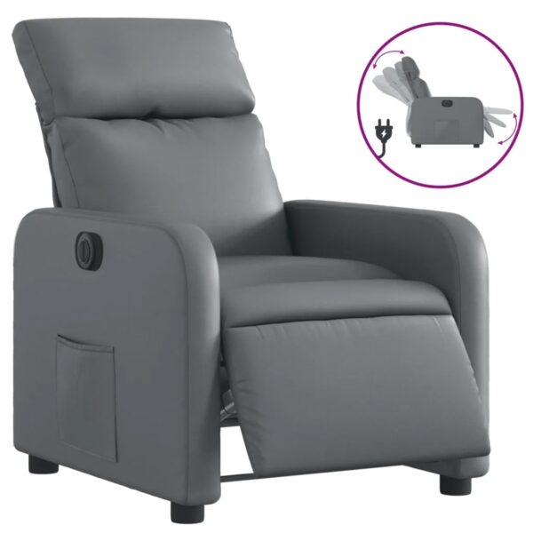 vidaXL Relaxsessel Elektrisch Grau Kunstleder Modell 27