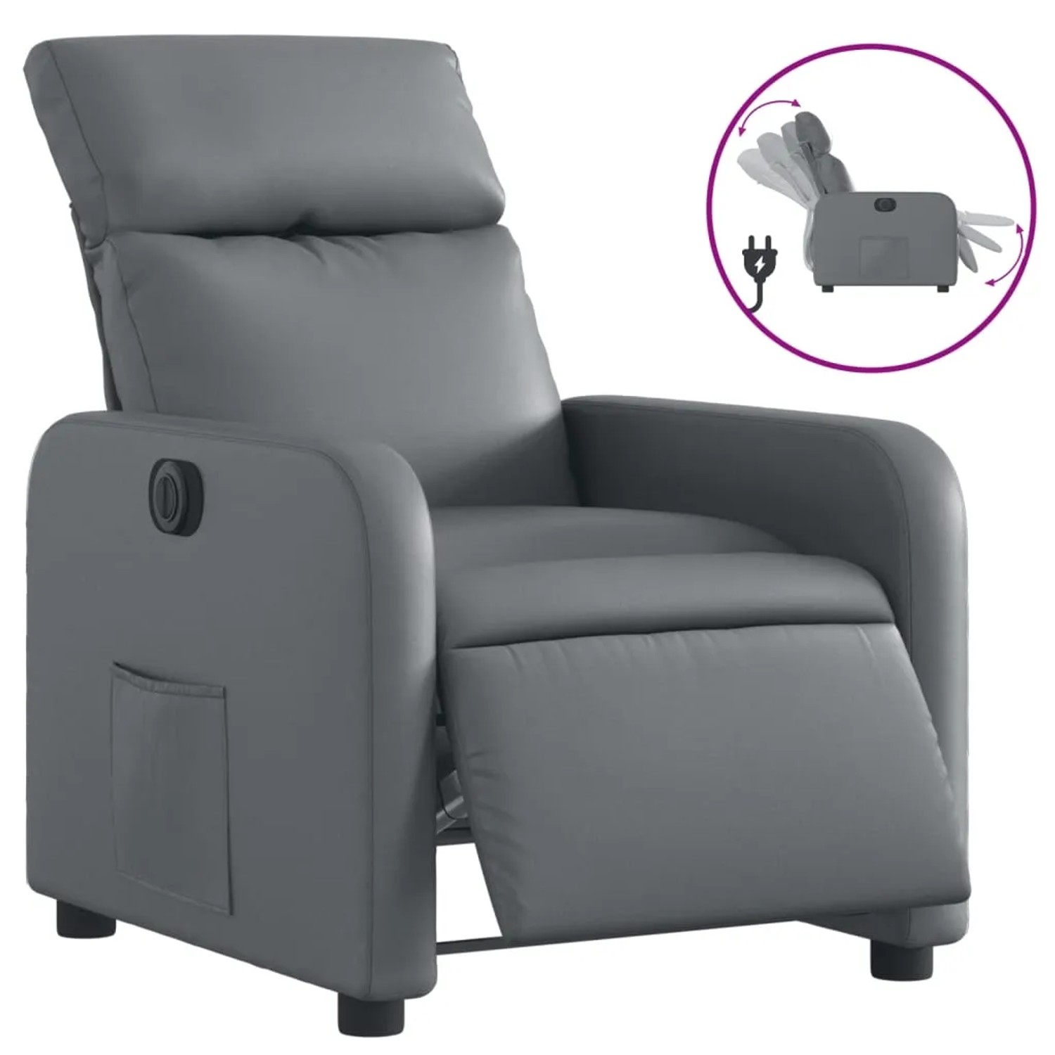 vidaXL Relaxsessel Elektrisch Grau Kunstleder Modell 27