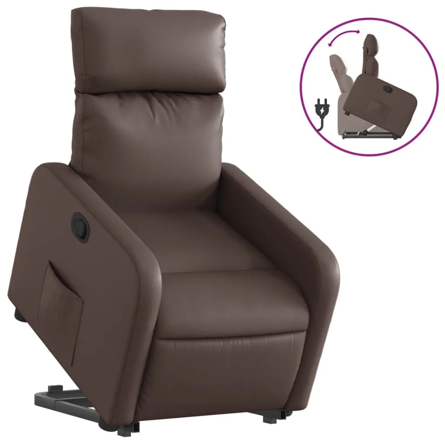 vidaXL Relaxsessel mit Aufstehhilfe Braun Kunstleder Modell 18