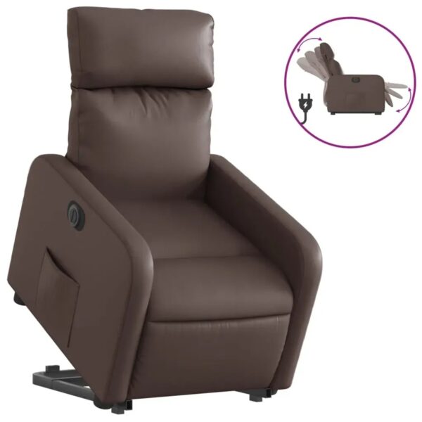 vidaXL Relaxsessel mit Aufstehhilfe Elektrisch Braun Kunstleder Modell 11