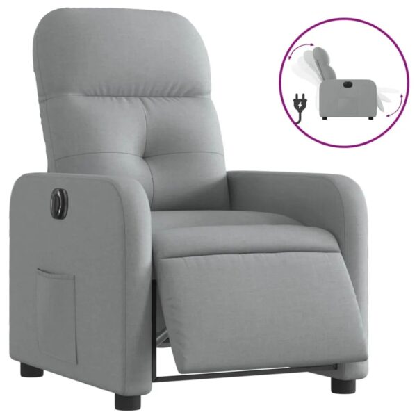 vidaXL Relaxsessel Elektrisch Hellgrau Stoff Modell 40