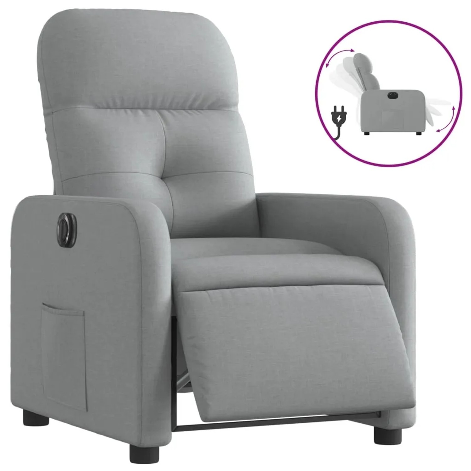 vidaXL Relaxsessel Elektrisch Hellgrau Stoff Modell 40