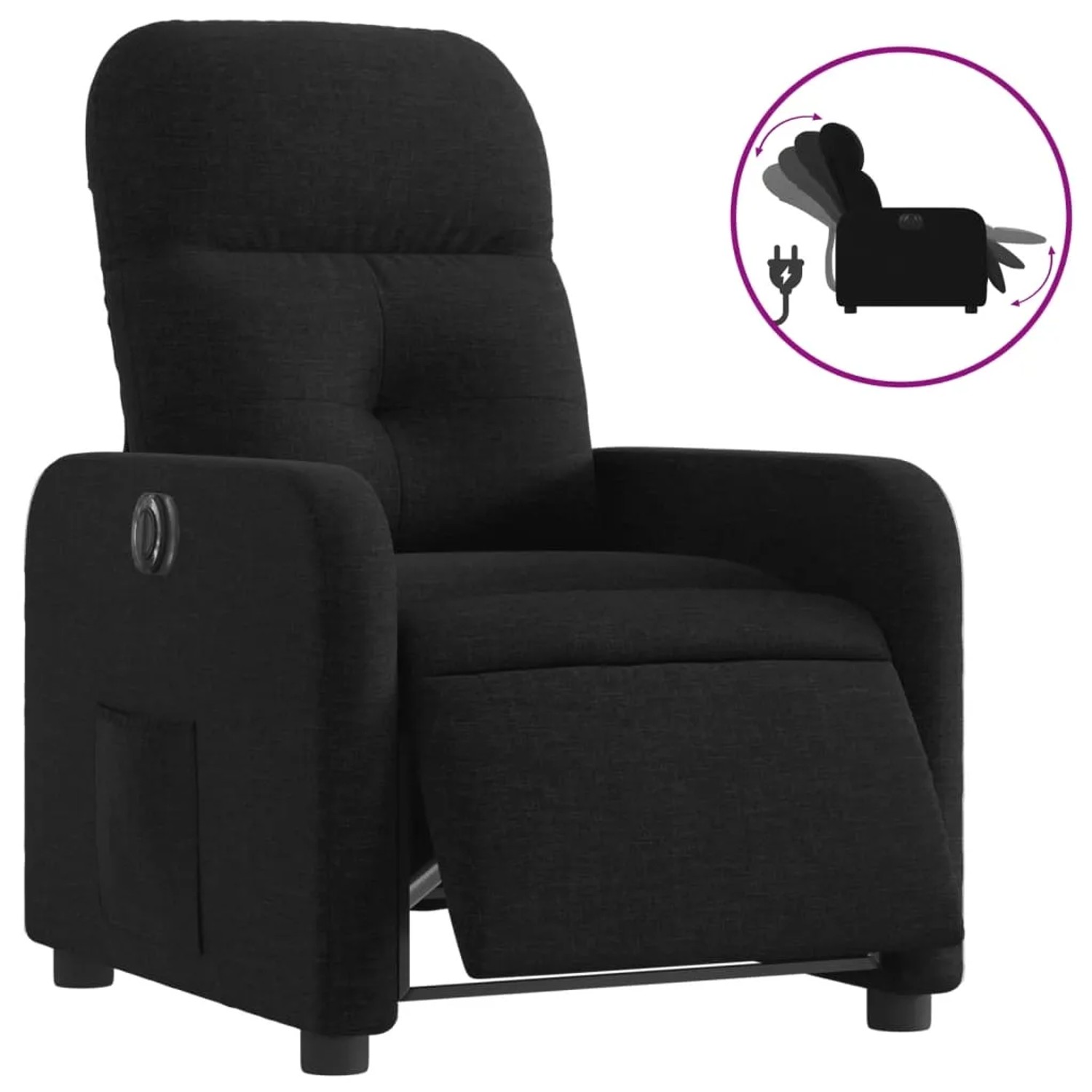 vidaXL Relaxsessel Elektrisch Schwarz Stoff Modell 37
