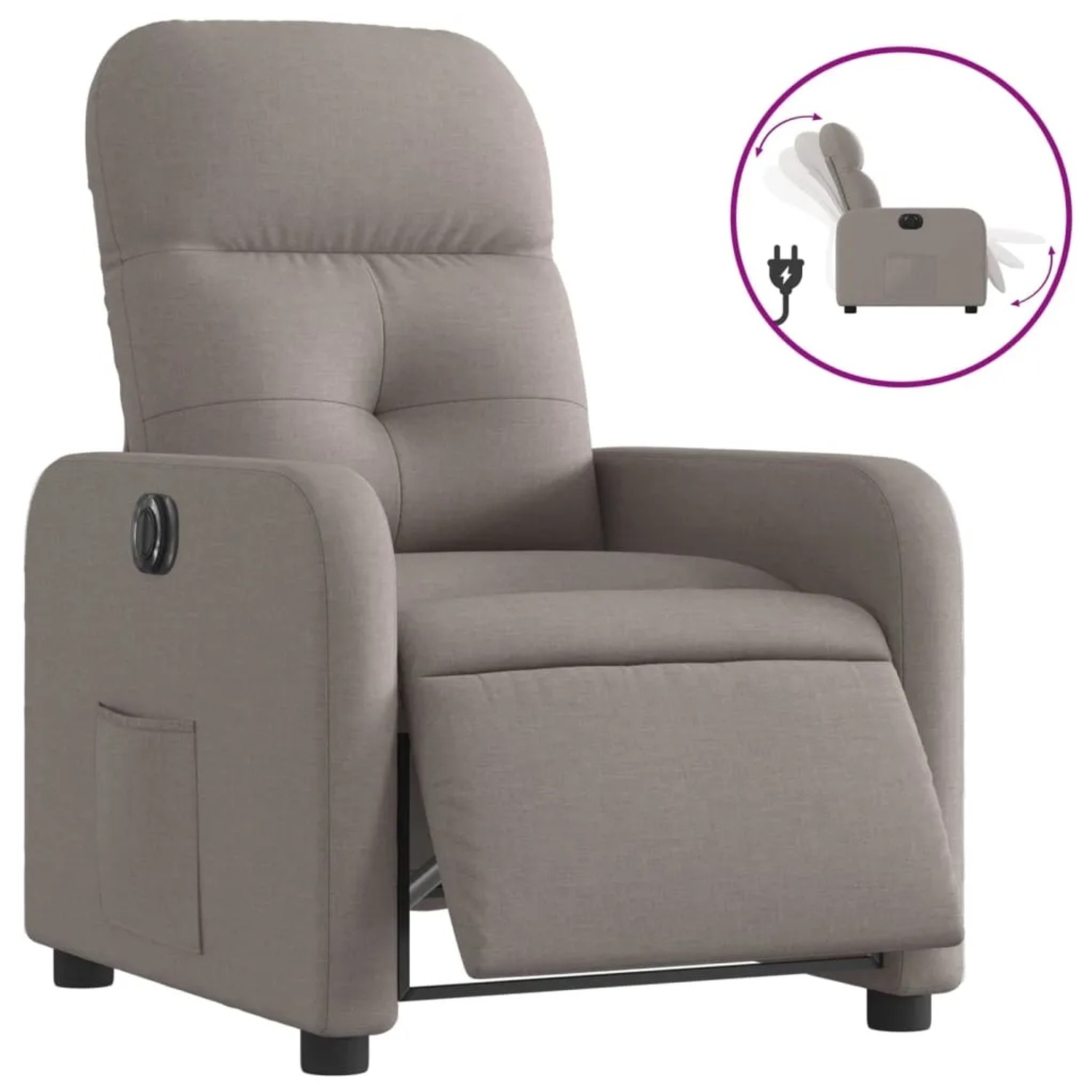 vidaXL Relaxsessel Elektrisch Taupe Stoff Modell 34