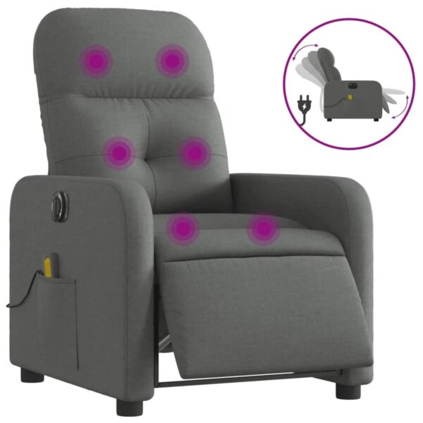vidaXL Massagesessel Elektrisch Dunkelgrau Samt Modell 15