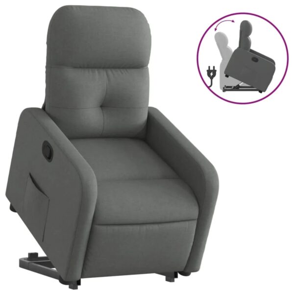 vidaXL Relaxsessel mit Aufstehhilfe Dunkelgrau Stoff Modell 17