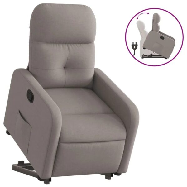 vidaXL Relaxsessel mit Aufstehhilfe Taupe Stoff Modell 25