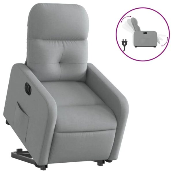 vidaXL Relaxsessel mit Aufstehhilfe Elektrisch Hellgrau Stoff Modell 13