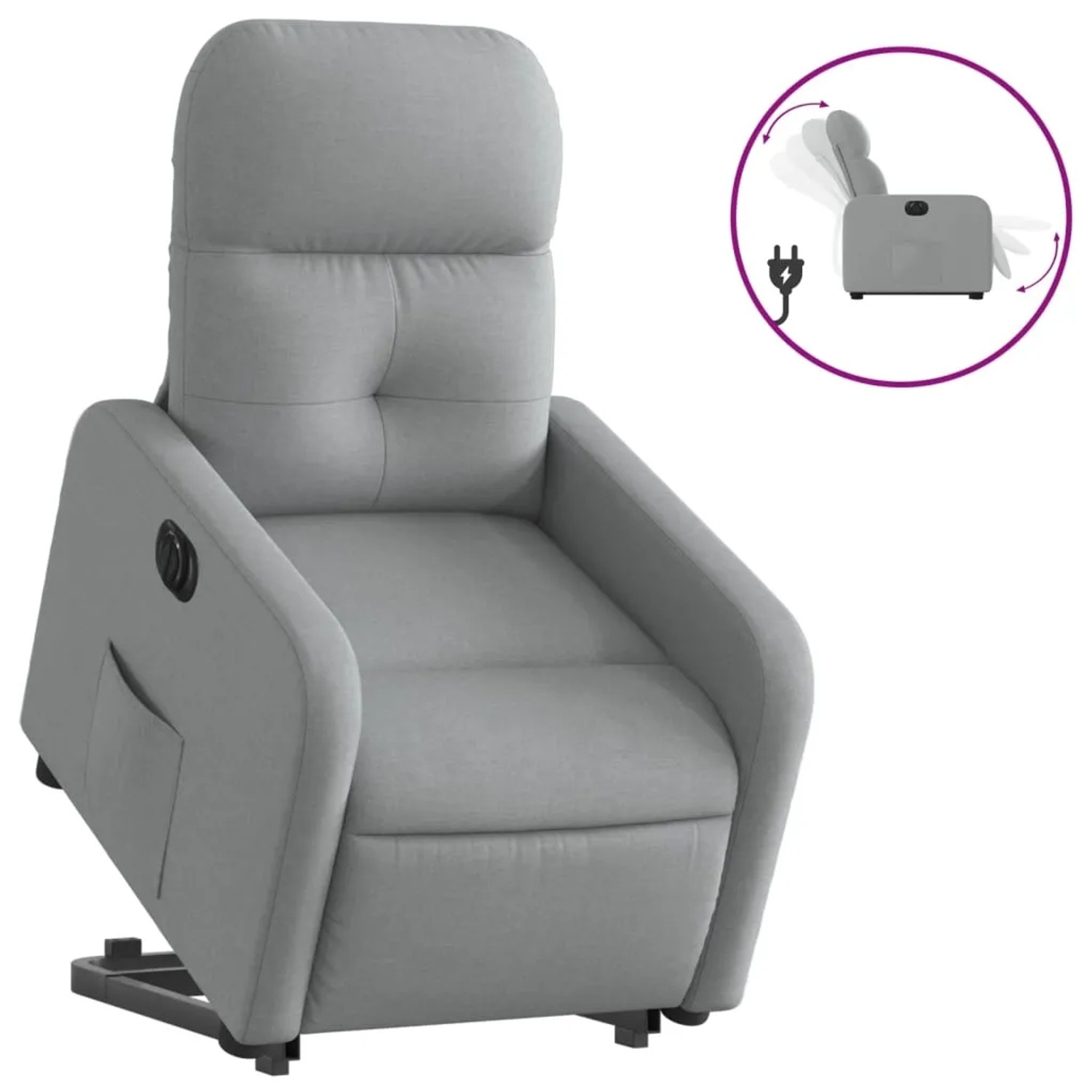 vidaXL Relaxsessel mit Aufstehhilfe Elektrisch Hellgrau Stoff Modell 13