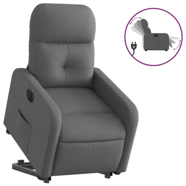 vidaXL Relaxsessel mit Aufstehhilfe Elektrisch Dunkelgrau Stoff Modell 13