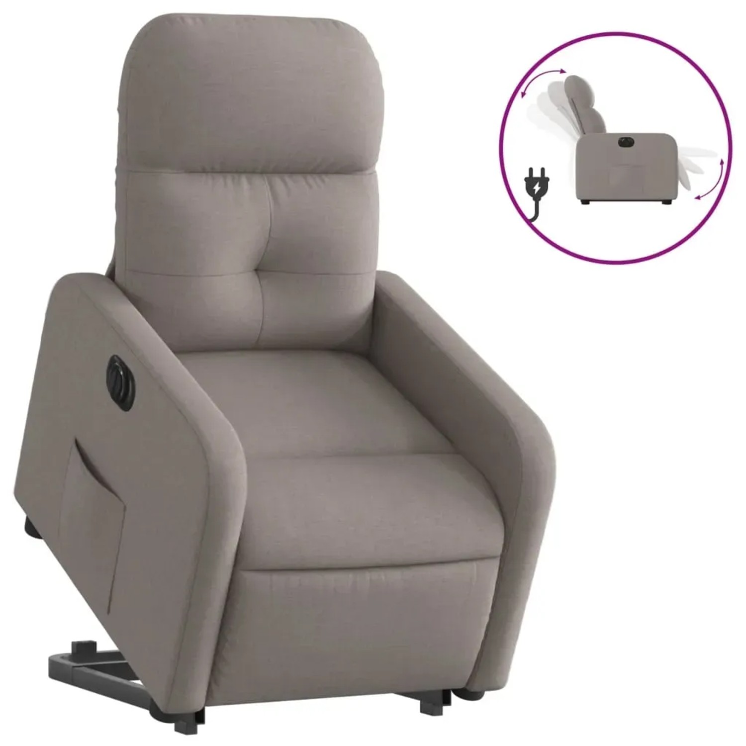 vidaXL Relaxsessel mit Aufstehhilfe Elektrisch Taupe Stoff Modell 11