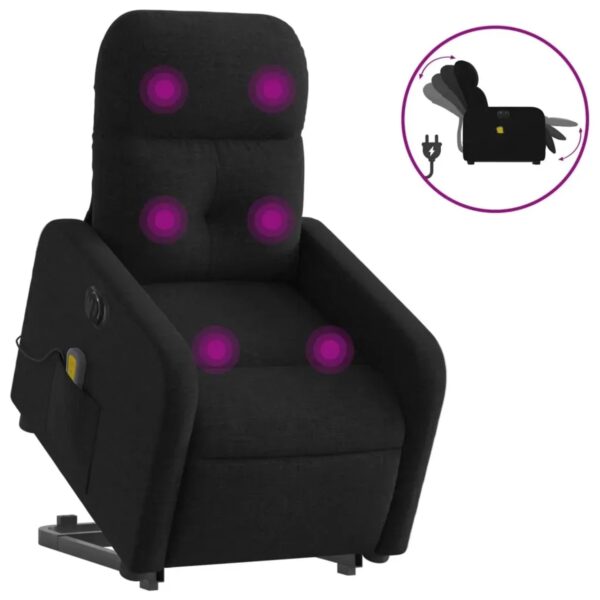 vidaXL Elektrischer Massagesessel mit Aufstehhilfe Schwarz Stoff Modell 13 vidaXL Elektrischer Massagesessel mit Aufstehhilfe Schwarz Stoff Modell 13
