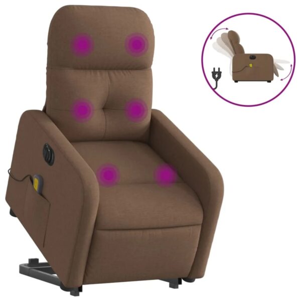 vidaXL Elektrischer Massagesessel mit Aufstehhilfe Braun Stoff Modell 12 vidaXL Elektrischer Massagesessel mit Aufstehhilfe Braun Stoff Modell 12