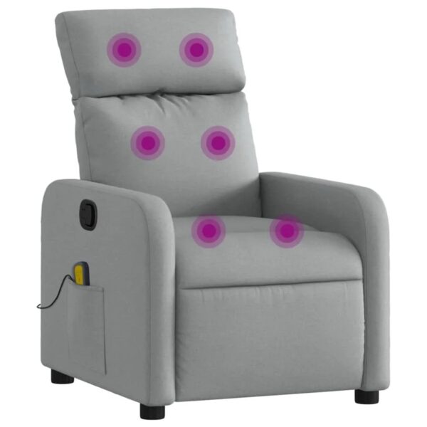 vidaXL Massagesessel Hellgrau Stoff Modell 15