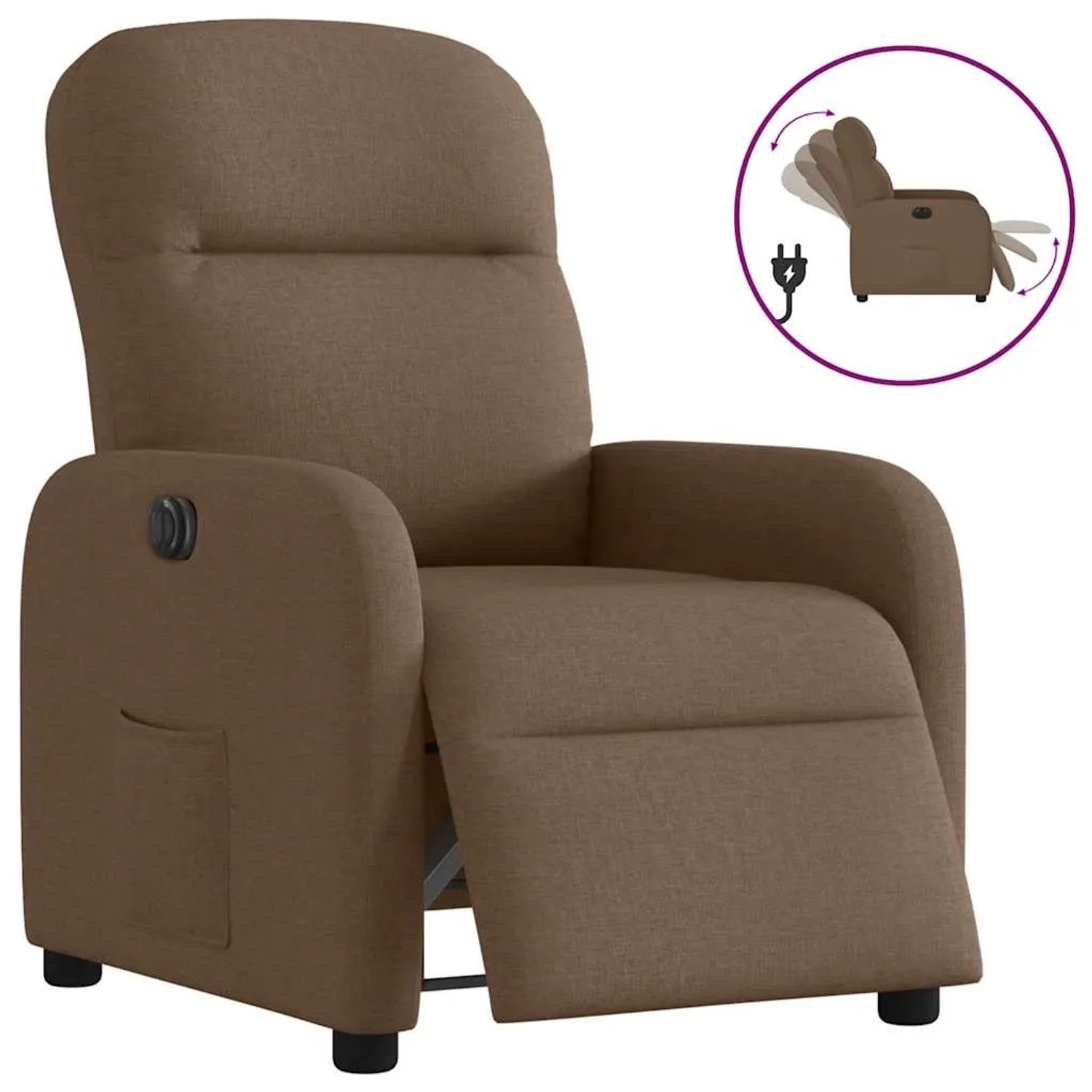 vidaXL Relaxsessel Elektrisch Braun Stoff 3302956