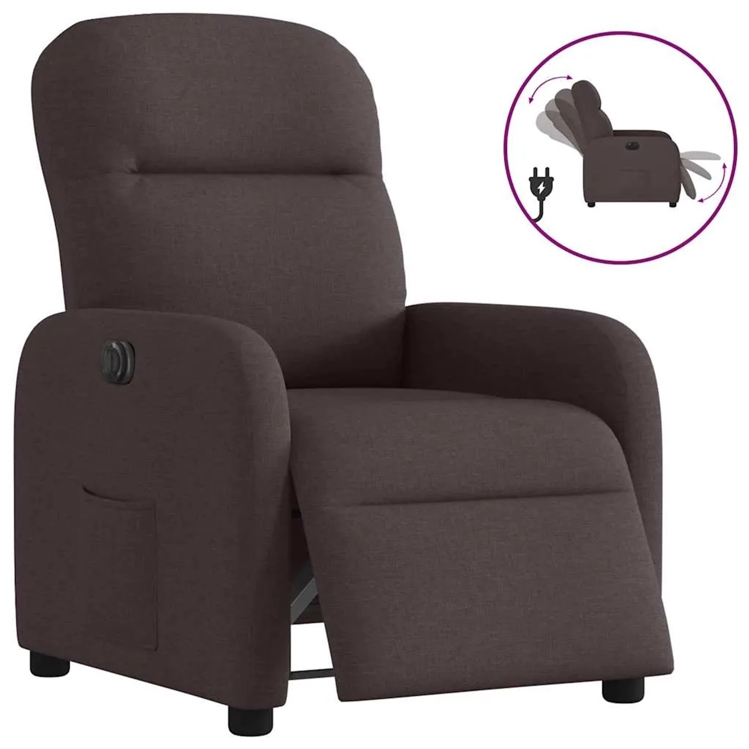 vidaXL Relaxsessel Elektrisch Dunkelbraun Stoff 3302957