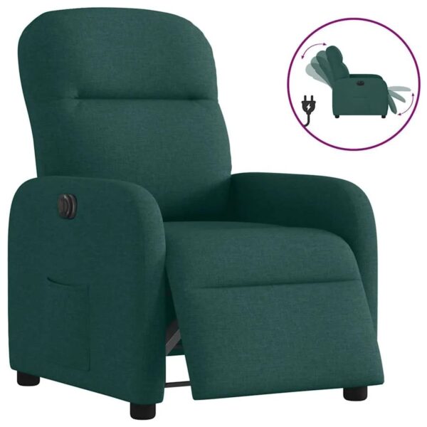 vidaXL Relaxsessel Elektrisch Dunkelgrün Stoff 3302958