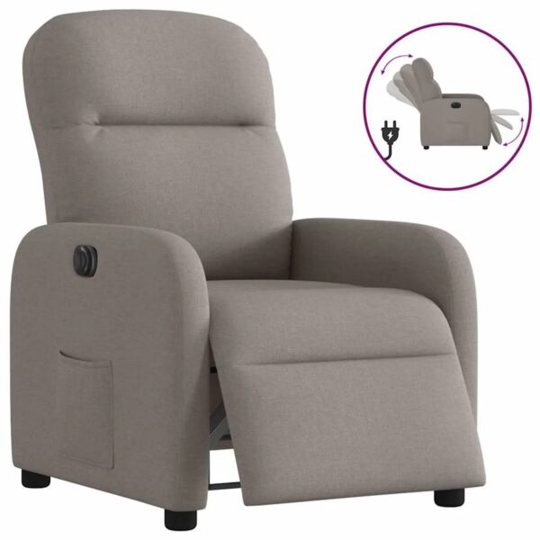 vidaXL Relaxsessel Elektrisch Taupe Stoff 3302959