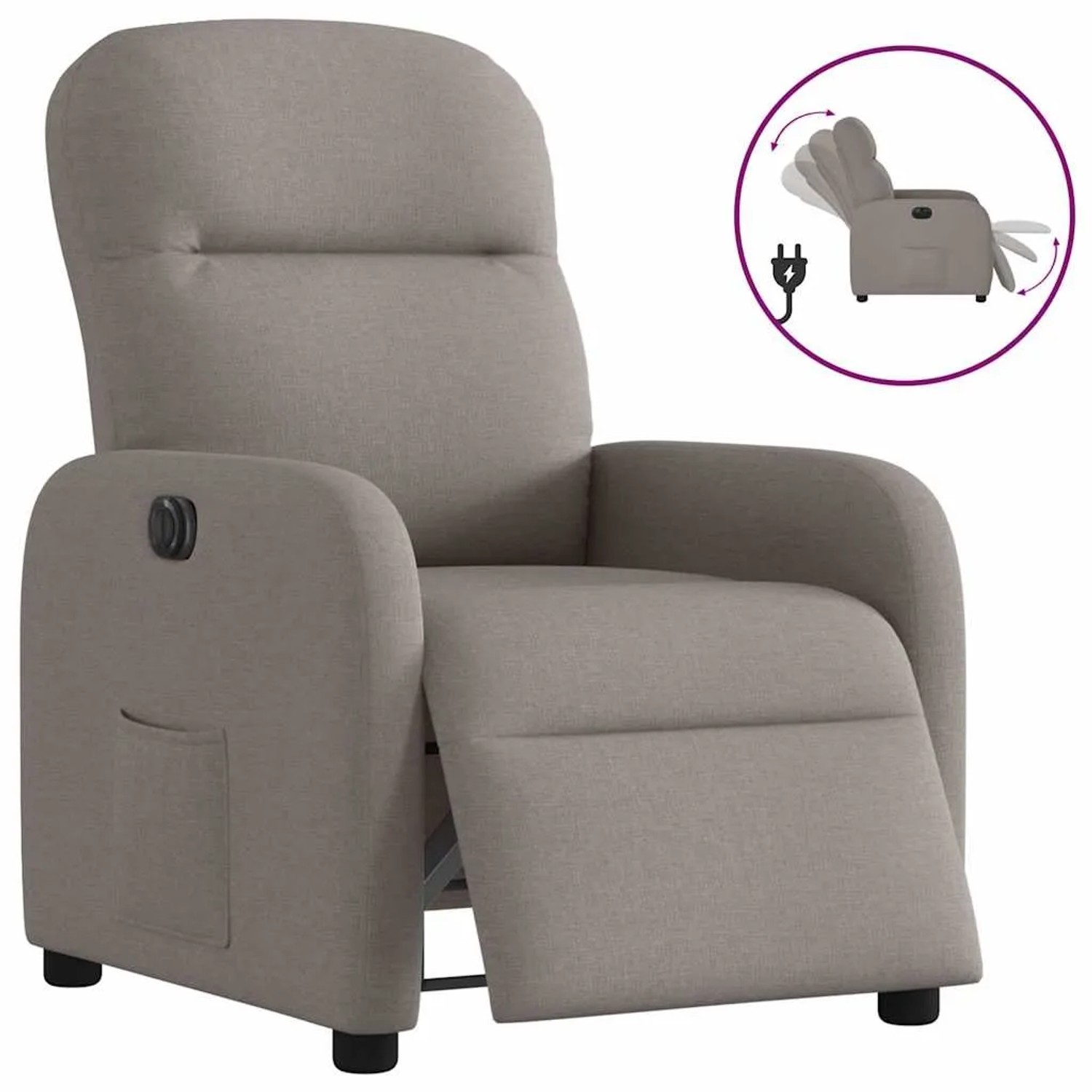vidaXL Relaxsessel Elektrisch Taupe Stoff 3302959