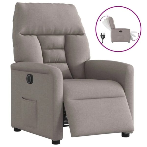 vidaXL Relaxsessel Elektrisch Taupe Stoff 3303019