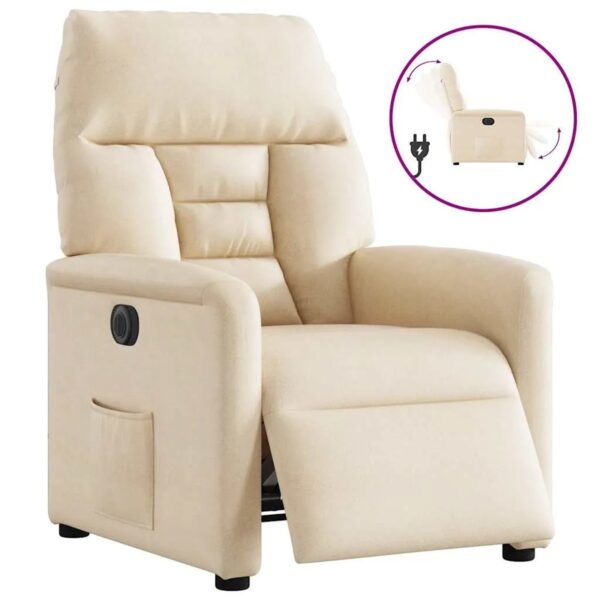 vidaXL Relaxsessel Elektrisch Beige Mikrofasergewebe 3303078 vidaXL Relaxsessel Elektrisch Beige Mikrofasergewebe 3303078