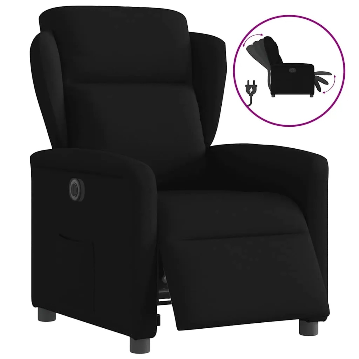 vidaXL Relaxsessel Elektrisch Schwarz Stoff 3303116